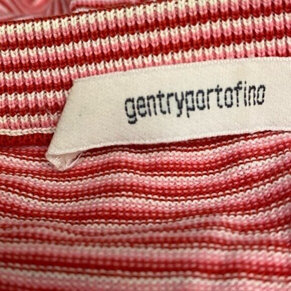 Gentry Portofino Red White Stripe Cotton Knit Top Size Large - Picture 5 of 6